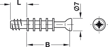 Ốc liên kết, M200, hệ thống Minifix<sup>®</sup>, cho lỗ khoan Ø: 5 mm với đầu chốt Ø 7 mm